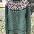 Suéter feminino solto multicolorido com gola redonda e moda pulôver