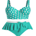 Biquíni push-up feminino plus size grande com ondas, conjunto de biquíni feminino, duas peças, maiô, vestido de praia