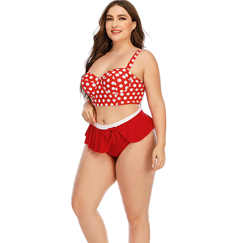 Biquíni push-up feminino plus size grande com ondas, conjunto de biquíni feminino, duas peças, maiô, vestido de praia