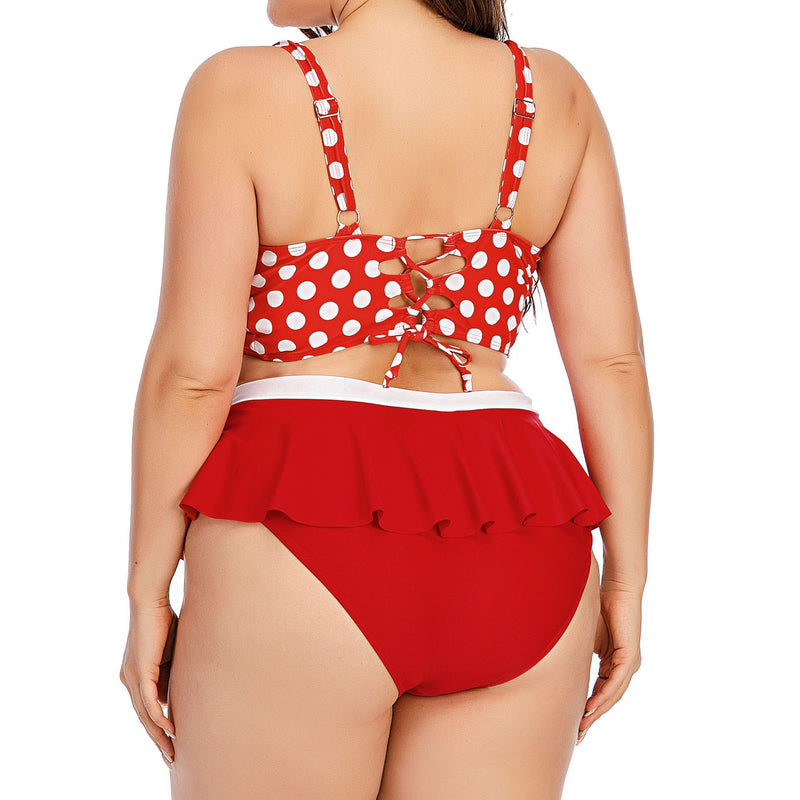 Biquíni push-up feminino plus size grande com ondas, conjunto de biquíni feminino, duas peças, maiô, vestido de praia