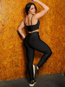 Conjunto Fitness Feminino Top e Calça Sports Treino Perfeito Tecido Premium