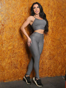 Conjunto Fitness Feminino Top e Calça Sports Treino Perfeito Tecido Premium