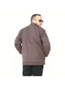 Jaqueta Masculina de Sarja Plus size Forrada com pelos por dentro tamanhos G1 G2 G3 G4 G5 G6 G7 G8 preto , verde , marrom escuro e marrom claro .