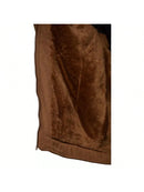 Jaqueta Masculina de Sarja Plus size Forrada com pelos por dentro tamanhos G1 G2 G3 G4 G5 G6 G7 G8 preto , verde , marrom escuro e marrom claro .