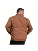 Jaqueta Masculina de Sarja Plus size Forrada com pelos por dentro tamanhos G1 G2 G3 G4 G5 G6 G7 G8 preto , verde , marrom escuro e marrom claro .