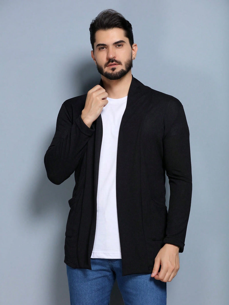 Blusa De Frio Cardigan Masculino Sobretudo Casaco kimono  Casaco Manga Longa Blazer Com Bolso novo lanzinha malha Plus SIZE TAMANHO EXG