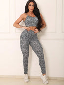 Conjunto Fitness Feminino Top e Calça Sports Treino Perfeito Tecido Premium