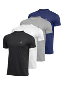 Kit 4 Camiseta Camisa Masculina Manga Curta Tecnologia Dry Fitness Esportivo Secagem rápida Corrida Malhar Musculação Academia Treino Lazer Festa Piscina Praia Viagem Verão