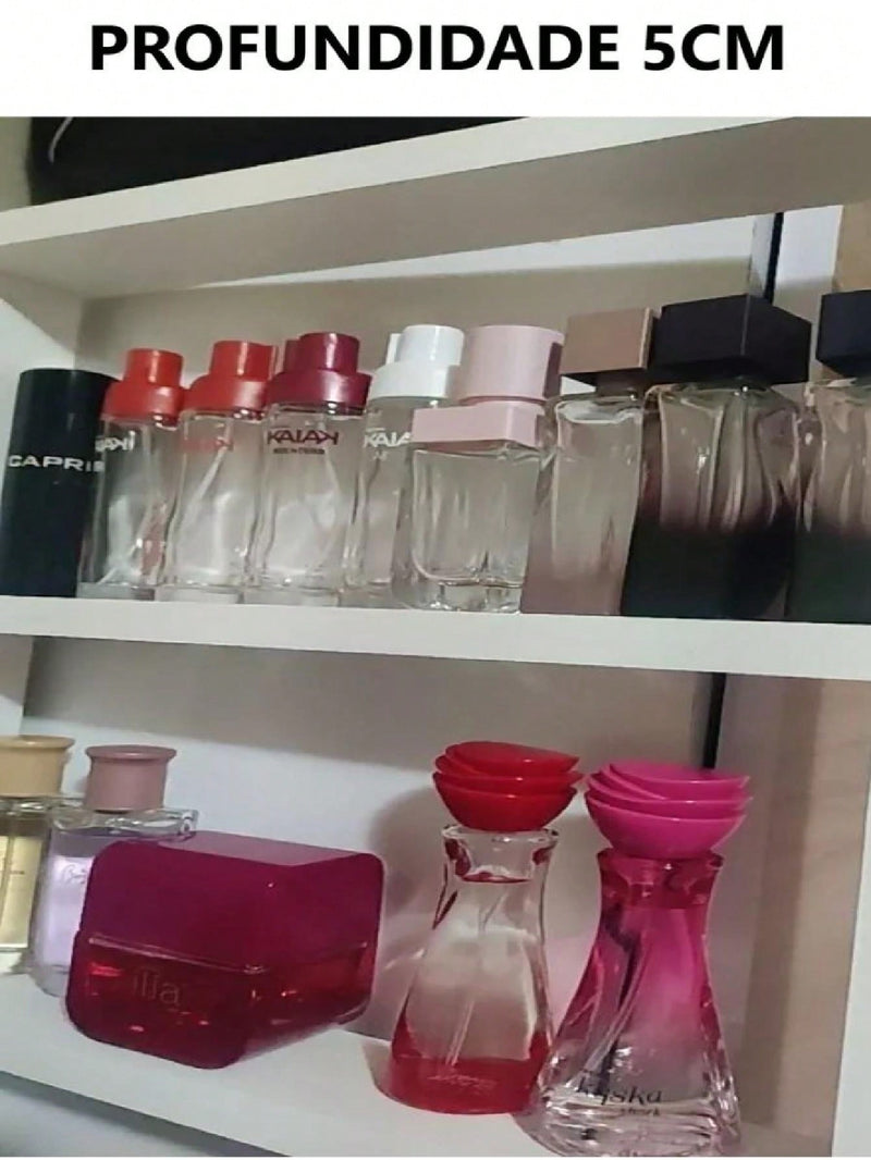 prateleira suporte para porta perfumes em mdf branco