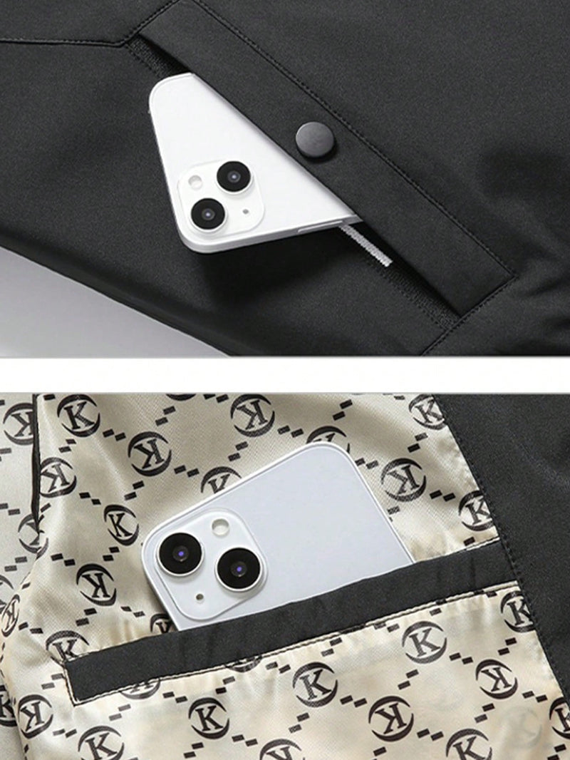 Jaqueta Acolchoada Quente Masculina, Top Casual Para Exterior, Moda Outono/Inverno