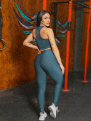 Conjunto para academia Fitness Top Nadador com Bojo