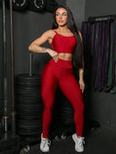 Conjunto Fitness Feminino Top e Calça Sports Treino Perfeito Tecido Premium