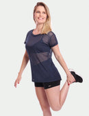 Stel van 2 kortmoubloese, tulebloes, deursigtige hemp, oefensessie, gimnasium, fiksheid