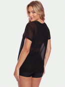 Stel van 2 kortmoubloese, tulebloes, deursigtige hemp, oefensessie, gimnasium, fiksheid