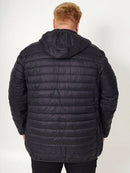 Jaqueta Puffer Termica Bolso Interno Plus Size Nylon Masculina Impermeável Casaco Bobojaco Frio Inverno Gominhos Corta Vento Preto