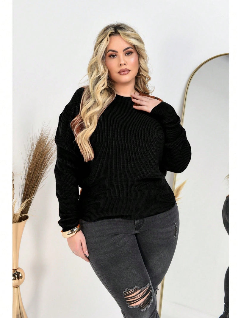 Blusa Suéter Tricô Manga Bufante Princesa Longa Plissada Plus Size Inverno Frio Feminina Dia dos Namorados