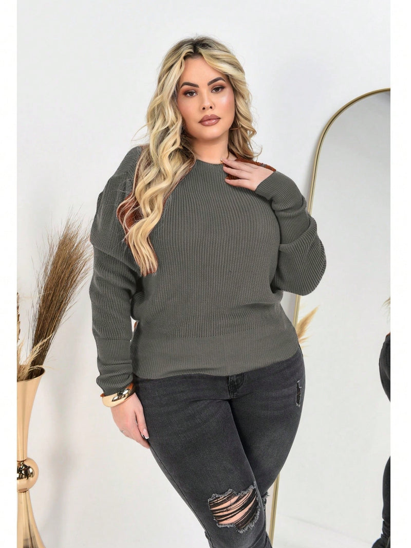 Blusa Suéter Tricô Manga Bufante Princesa Longa Plissada Plus Size Inverno Frio Feminina Dia dos Namorados