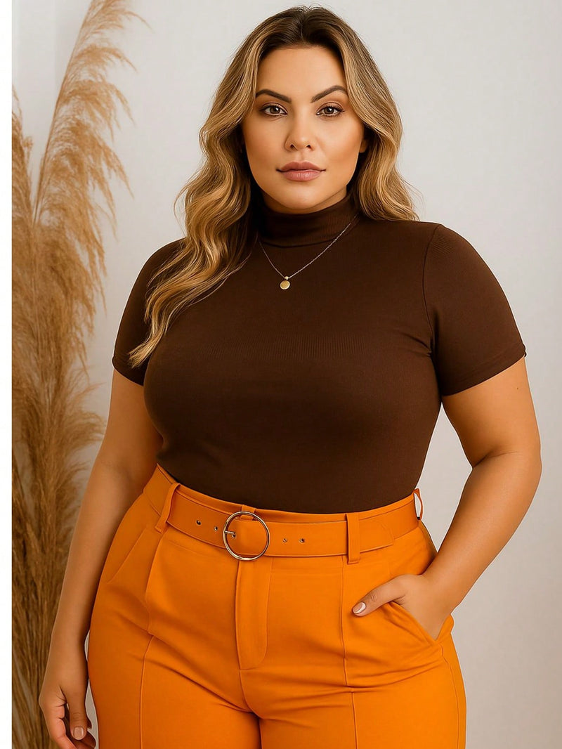 Blusa feminina plus size tshit basica camiseta