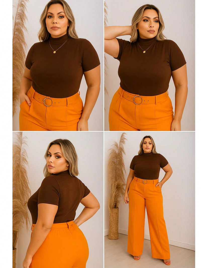 Blusa feminina plus size tshit basica camiseta