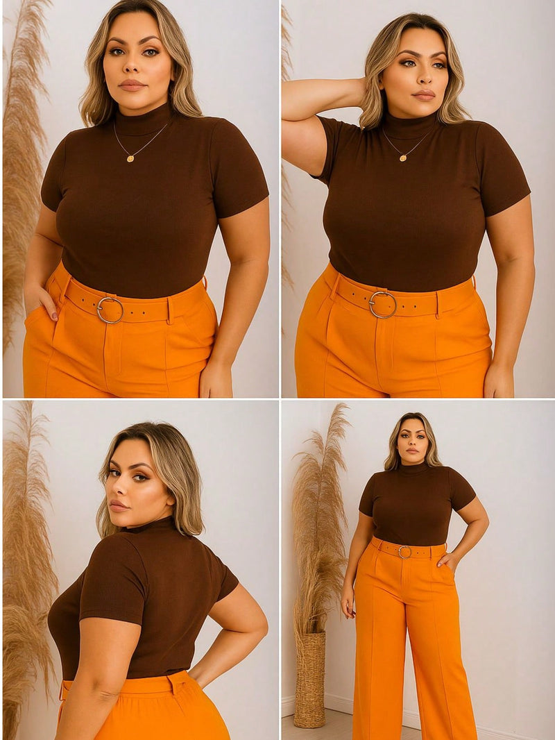 Blusa feminina plus size tshit basica camiseta