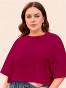 Cropped Feminino Plus Size Liso