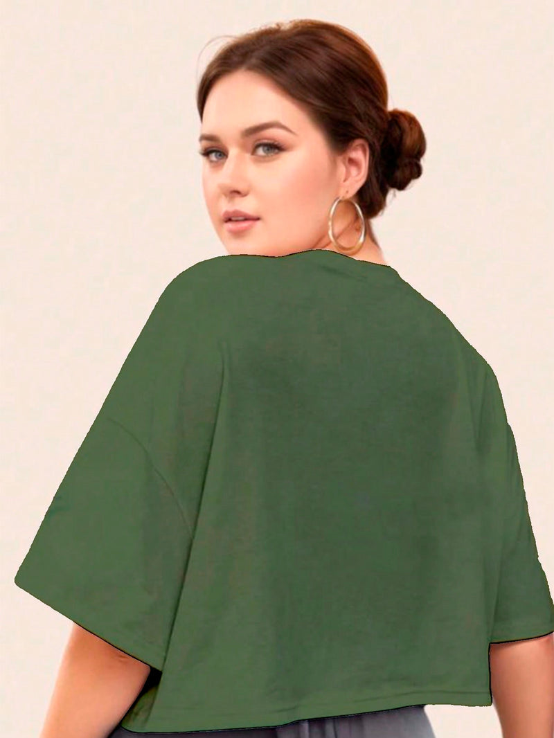 Cropped Feminino Plus Size Liso