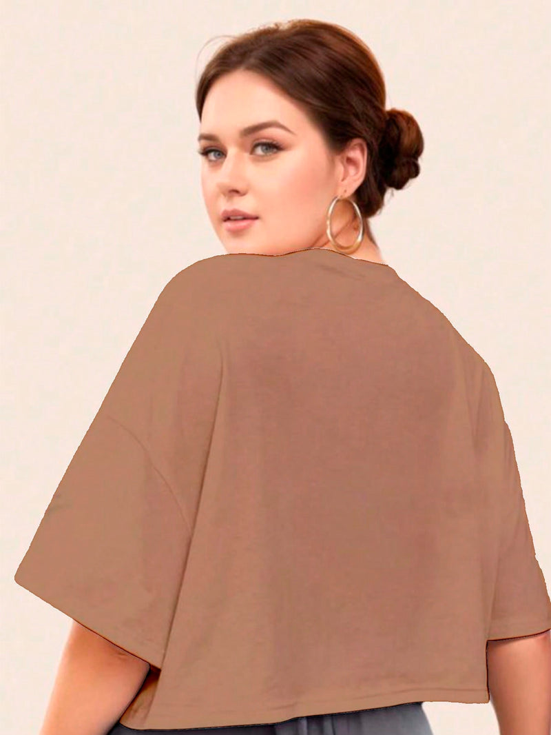 Cropped Feminino Plus Size Liso