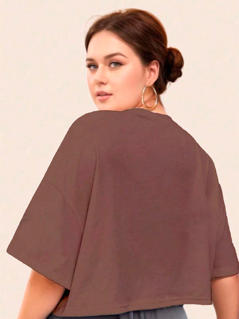 Cropped Feminino Plus Size Liso