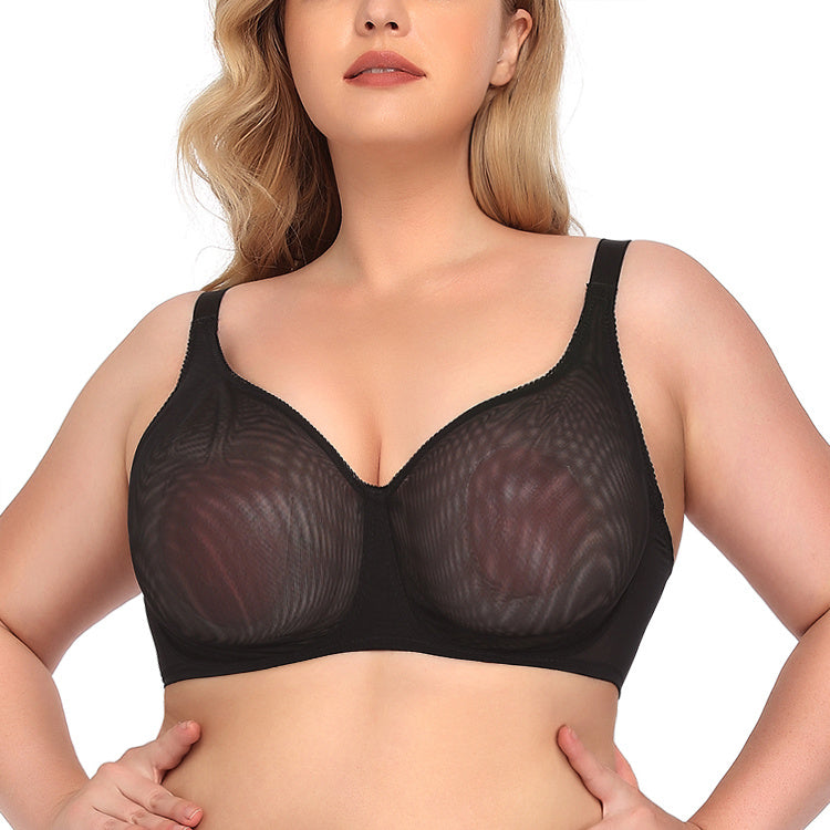 Sutiã feminino sexy ultrafino transparente plus size