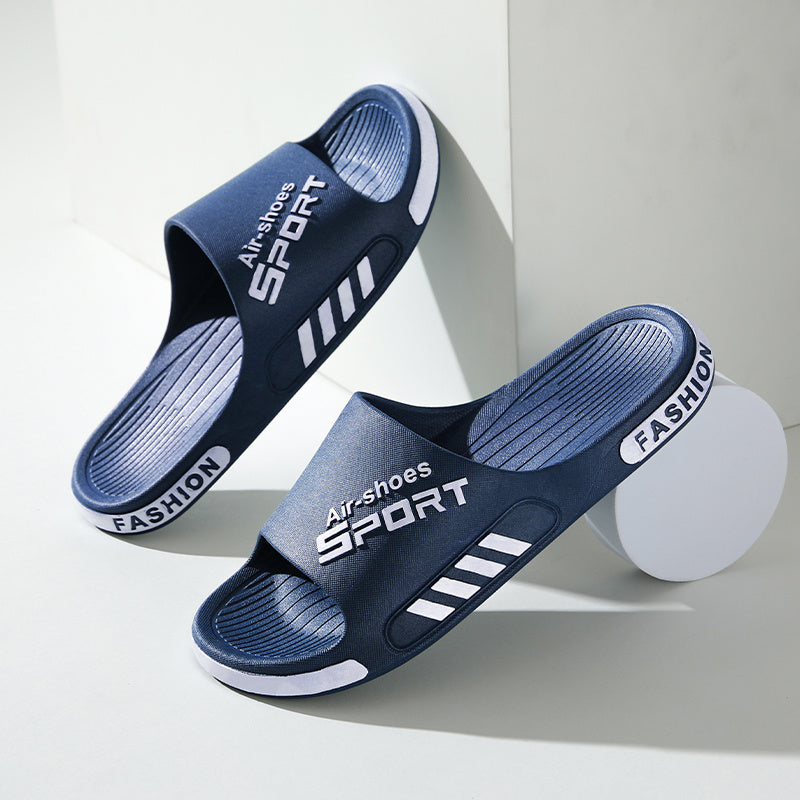 Chinelos masculinos casuais de PVC para o verão - antiderrapantes, sola resistente ao desgaste, sandálias confortáveis para uso interno e externo, calçados para atividades ao ar livre | Sapatos casuais de PVC | Sandálias com cabedal de PVC