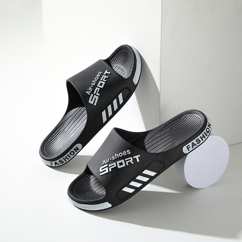 Chinelos masculinos casuais de PVC para o verão - antiderrapantes, sola resistente ao desgaste, sandálias confortáveis para uso interno e externo, calçados para atividades ao ar livre | Sapatos casuais de PVC | Sandálias com cabedal de PVC