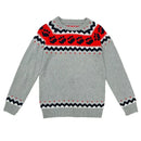 Moda feminina gola redonda multicolorida solta lazer pulôver malhas suéter