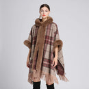 Casaco xadrez oversized com cashmere e malha