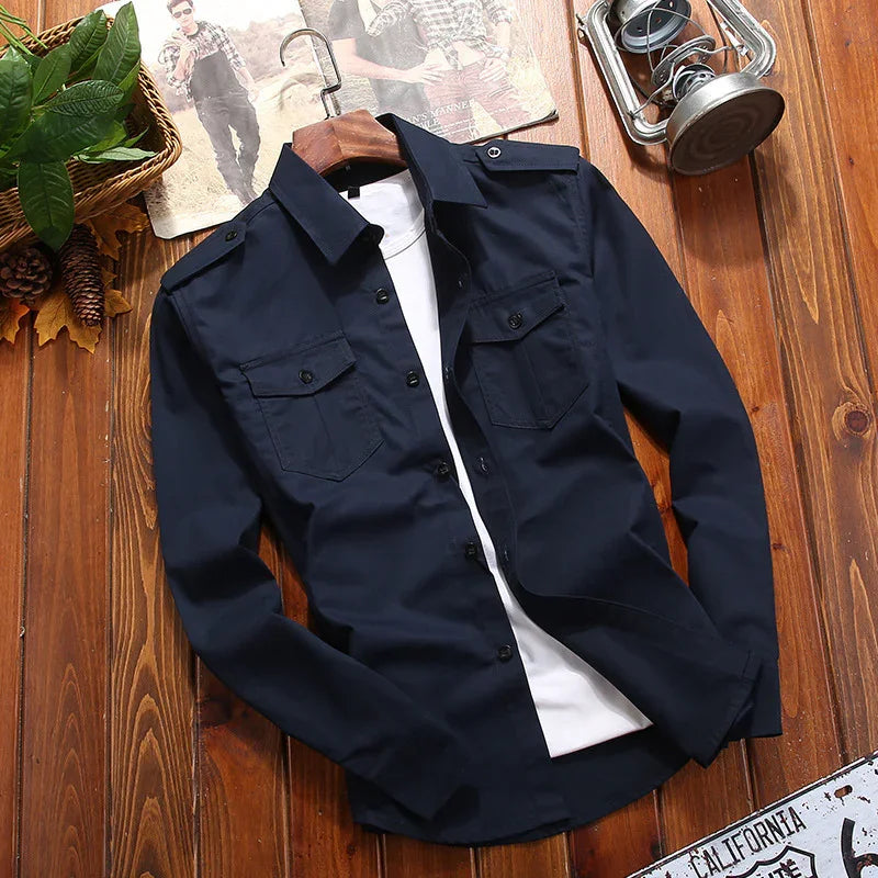 Camisa casual plus size de algodão puro para todos os gostos masculina