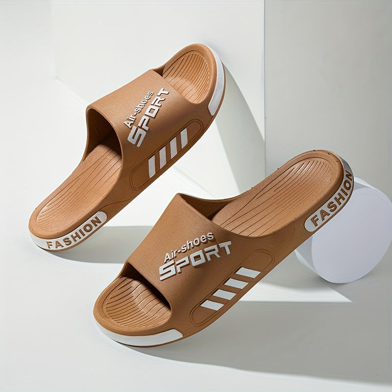 Chinelos masculinos casuais de PVC para o verão - antiderrapantes, sola resistente ao desgaste, sandálias confortáveis para uso interno e externo, calçados para atividades ao ar livre | Sapatos casuais de PVC | Sandálias com cabedal de PVC