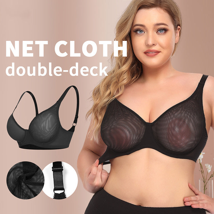 Sutiã feminino sexy ultrafino transparente plus size