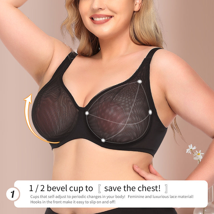 Sutiã feminino sexy ultrafino transparente plus size