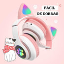 Fone de Ouvido Bluetooth Infantil Orelha de Gatinho