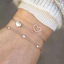 Nuwe Boheemse Swart Tou Armband Stel vir Dames Vliegtuig Skulp Maan Hart Kristal Bedelarmband Boho Juweliersware