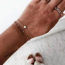 Nuwe Boheemse Swart Tou Armband Stel vir Dames Vliegtuig Skulp Maan Hart Kristal Bedelarmband Boho Juweliersware