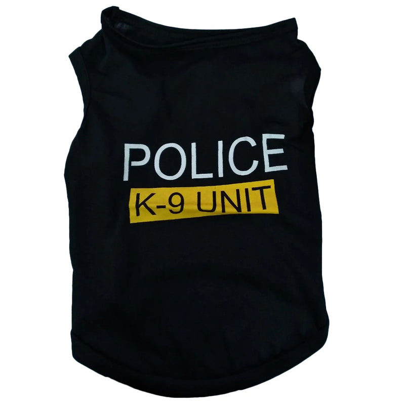 Colete para animais de estimação roupas de polícia filhote de cachorro camiseta jaqueta poliéster macio respirável confortável elegante estilo casual roupas para cães atacado