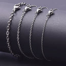 Correntes longas de aço inoxidável de 40-90 cm para mulheres e homens, corrente cruzada ao redor do pescoço, descobertas de joias faça você mesmo, colar, pulseiras, componentes