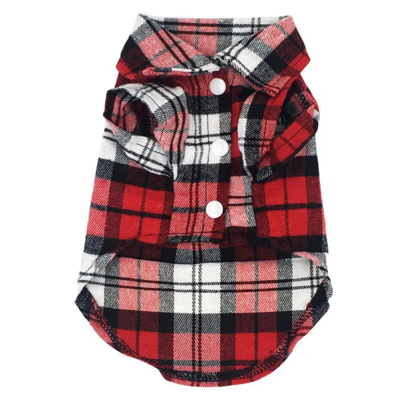Roupas para animais de estimação camisa do cão verão para pequenos cães médios gato estilo britânico xadrez roupas respirável moda filhote de cachorro chihuahua camiseta