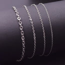 Correntes longas de aço inoxidável de 40-90 cm para mulheres e homens, corrente cruzada ao redor do pescoço, descobertas de joias faça você mesmo, colar, pulseiras, componentes