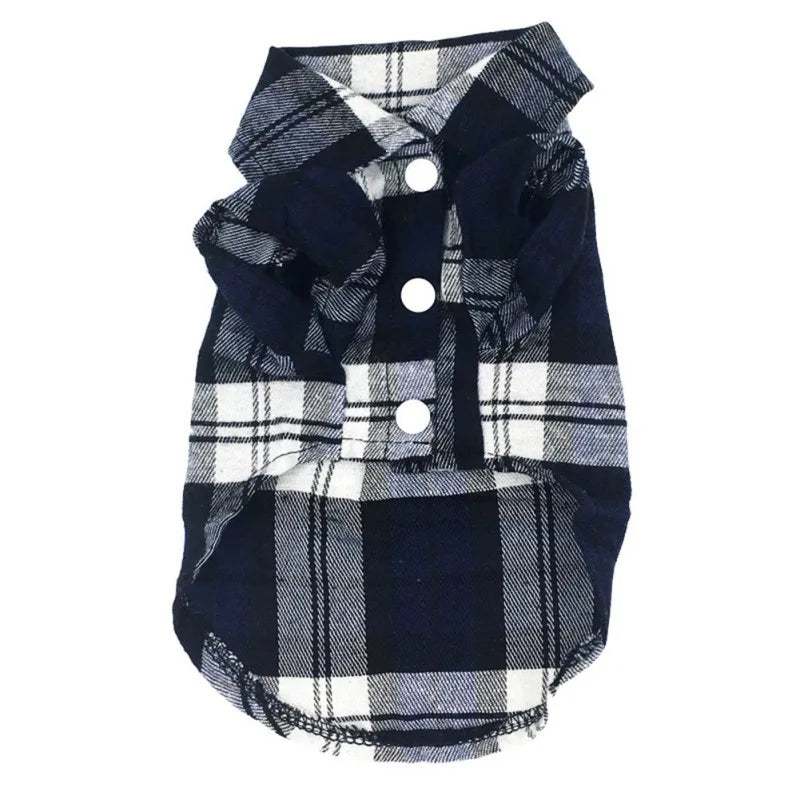 Roupas para animais de estimação camisa do cão verão para pequenos cães médios gato estilo britânico xadrez roupas respirável moda filhote de cachorro chihuahua camiseta
