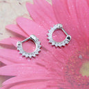 anéis de nariz de cristal indiano para mulheres opala pedra septo piercing aço cirúrgico