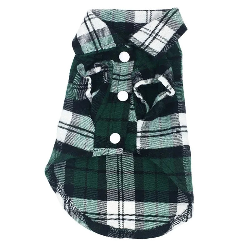 Roupas para animais de estimação camisa do cão verão para pequenos cães médios gato estilo britânico xadrez roupas respirável moda filhote de cachorro chihuahua camiseta