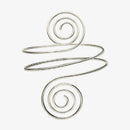 Retro Metal Punk Coiled Snake Spiral Braço superior Cuff Braçadeira Braçadeira Pulseira Feminina Jóias Egito Redemoinho Braço Cuff Braçadeira Pulseira