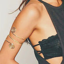 Retro Metal Punk Coiled Snake Spiral Braço superior Cuff Braçadeira Braçadeira Pulseira Feminina Jóias Egito Redemoinho Braço Cuff Braçadeira Pulseira
