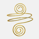 Retro Metal Punk Coiled Snake Spiral Braço superior Cuff Braçadeira Braçadeira Pulseira Feminina Jóias Egito Redemoinho Braço Cuff Braçadeira Pulseira